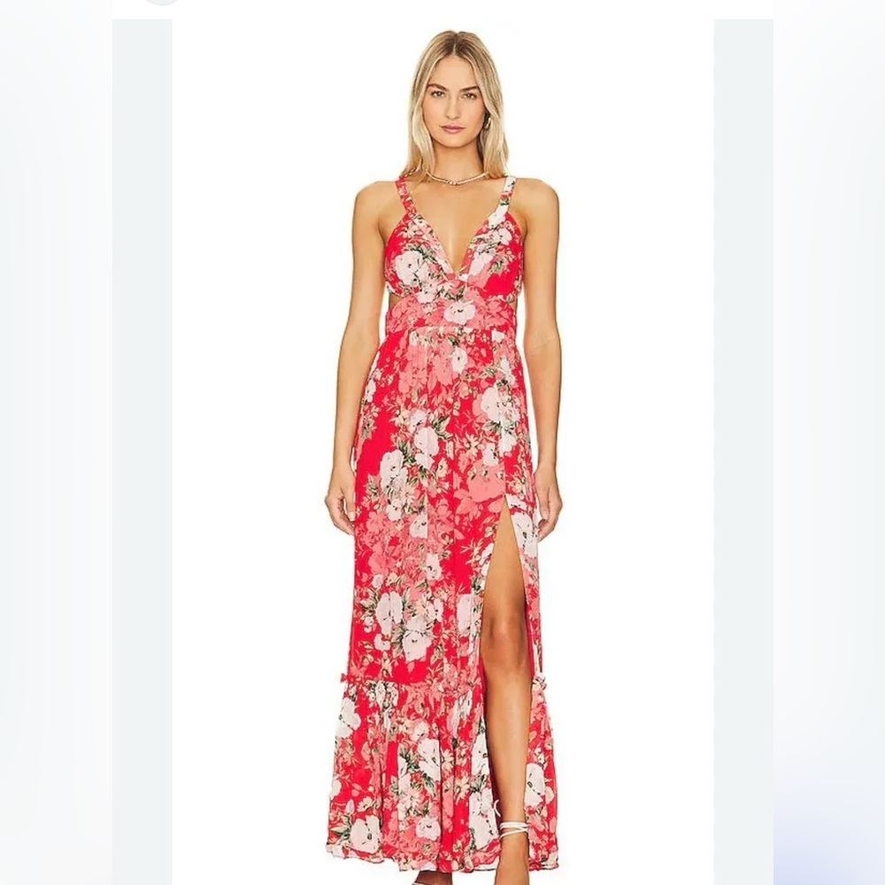 Yumi Kim Tracey Midi Maxi Dress in Red. - Small Sleeveless Worn ONCE